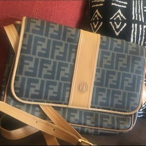 VINTAGE FENDI ZUCCA CROSSBODY BAG PURSE